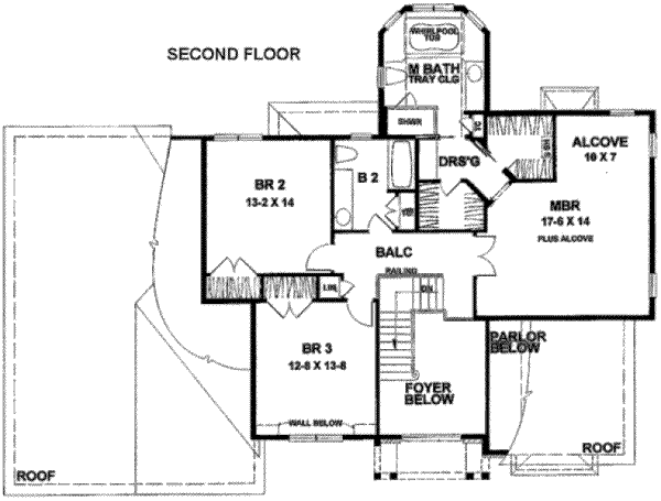 Traditional Floor Plan - Upper Floor Plan #328-125