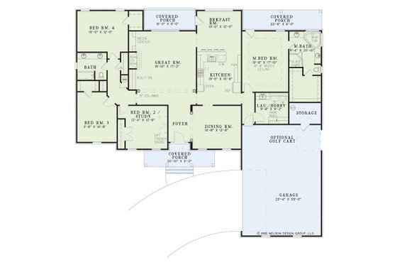 Floor Plan - Main Floor for Classical House Plan #17-3017 - 4 bed, 2 bath