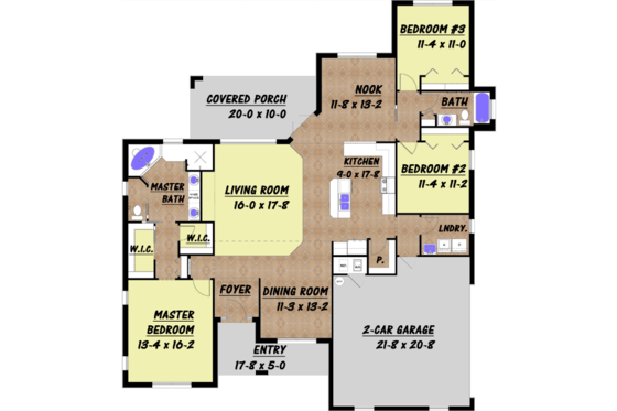 Floor Plan - Main Floor House Plan #534-2 - 3 bed, 2 bath