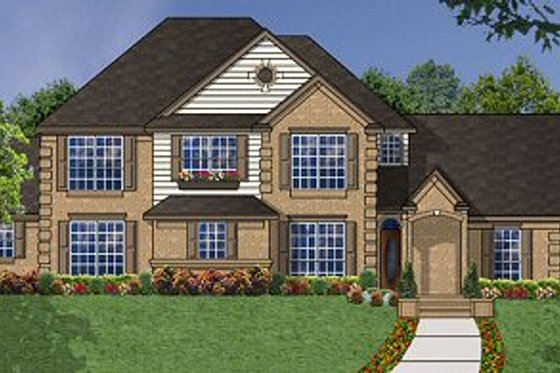 Exterior - Front Elevation for European House Plan #62-146 - 4 bed, 2.5 bath