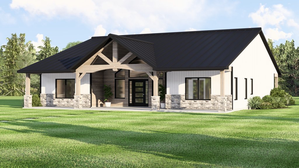 Barndominium Style House Plan - 4 Beds 2 Baths 2180 Sq/Ft Plan #1064 ...