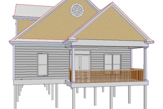 Exterior - Rear Elevation for Cottage House Plan #63-262 - 3 bed, 2.5 bath