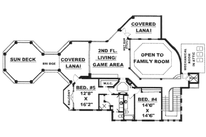 House Plan Design - Floor Plan - Upper Floor for Mediterranean House Plan #27-215 - 5 bed, 5.5 bath