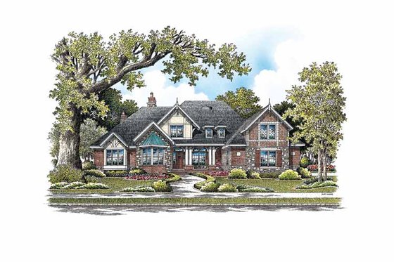 Exterior - Front Elevation 3 for Craftsman House Plan #929-848 - 4 bed, 3 bath