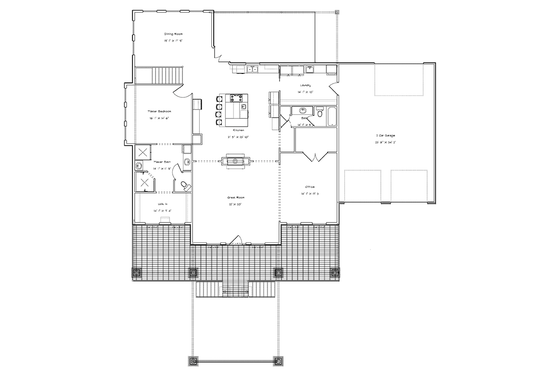 Floor Plan - Main Floor for Ranch House Plan #1060-21 - 5 bed, 4 bath