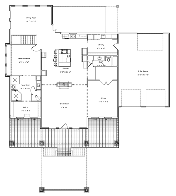 Dream House Plan - Ranch Floor Plan - Main Floor Plan #1060-21