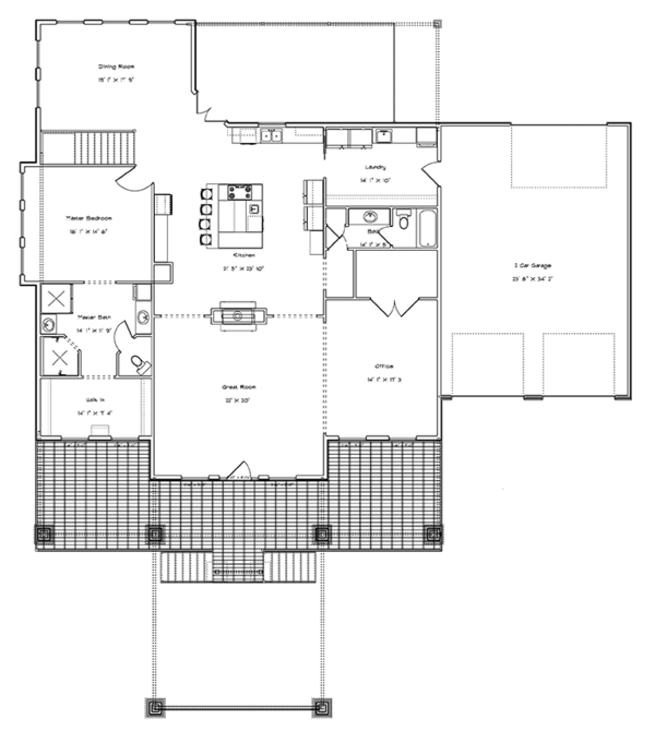 Architectural House Design - Ranch Floor Plan - Main Floor Plan #1060-21