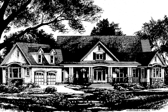 Exterior - Front Elevation 3 for Craftsman House Plan #929-624 - 4 bed, 4 bath