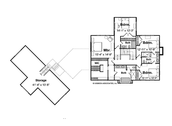 Dream House Plan - Craftsman Floor Plan - Upper Floor Plan #928-39