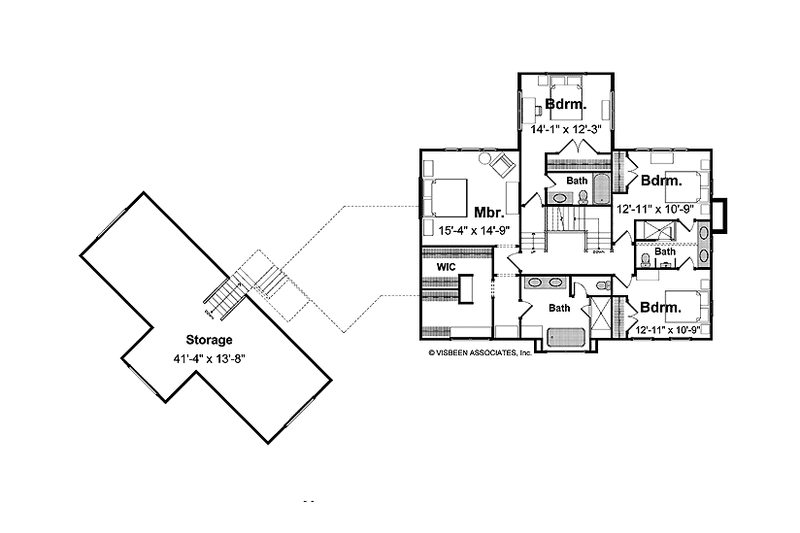 Home Plan - Floor Plan - Upper Floor for Craftsman House Plan #928-39 - 4 bed, 3.5 bath