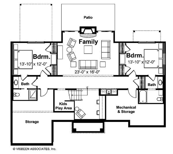 Architectural House Design - Craftsman Floor Plan - Lower Floor Plan #928-91