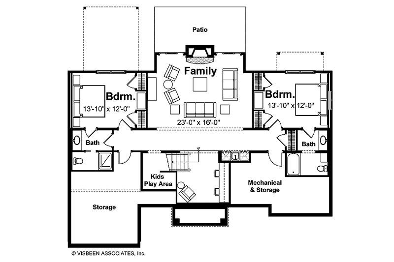 Home Plan - Floor Plan - Lower Floor for Craftsman House Plan #928-91 - 3 bed, 3.5 bath