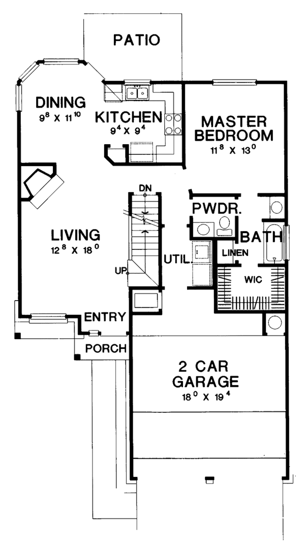 Architectural House Design - Country Floor Plan - Main Floor Plan #472-21
