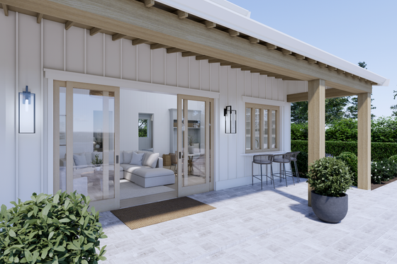 Exterior - Outdoor Living for Farmhouse House Plan #1114-105 - 2 bed, 1 bath
