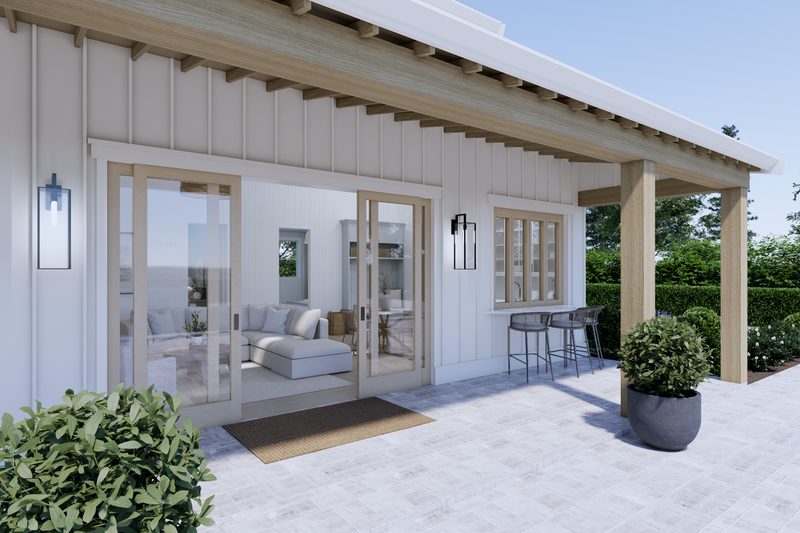 House Blueprint - Exterior - Outdoor Living for Farmhouse House Plan #1114-105 - 2 bed, 1 bath