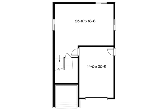 Floor Plan - Lower Floor for Contemporary House Plan #23-2584 - 3 bed, 2 bath