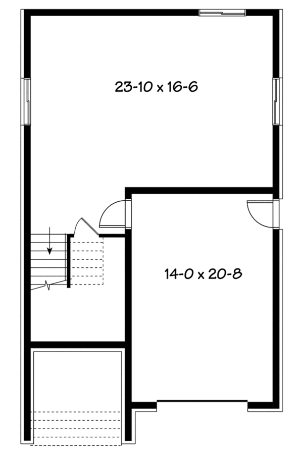 Architectural House Design - Contemporary Floor Plan - Lower Floor Plan #23-2584