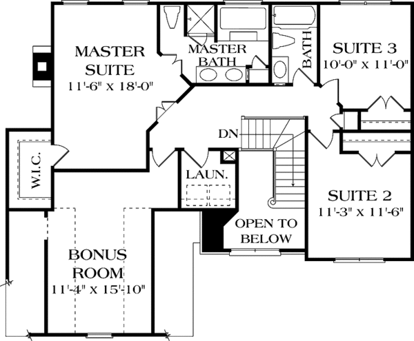 Dream House Plan - Craftsman Floor Plan - Upper Floor Plan #453-496