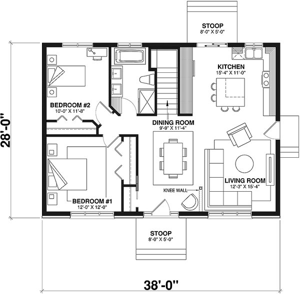 House Plan Design - Cottage Floor Plan - Main Floor Plan #23-691