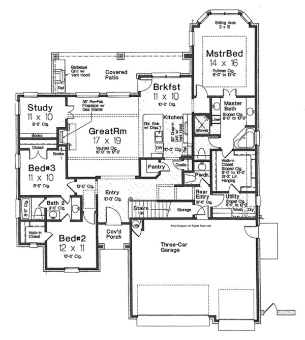 House Design - Country Floor Plan - Main Floor Plan #310-1273