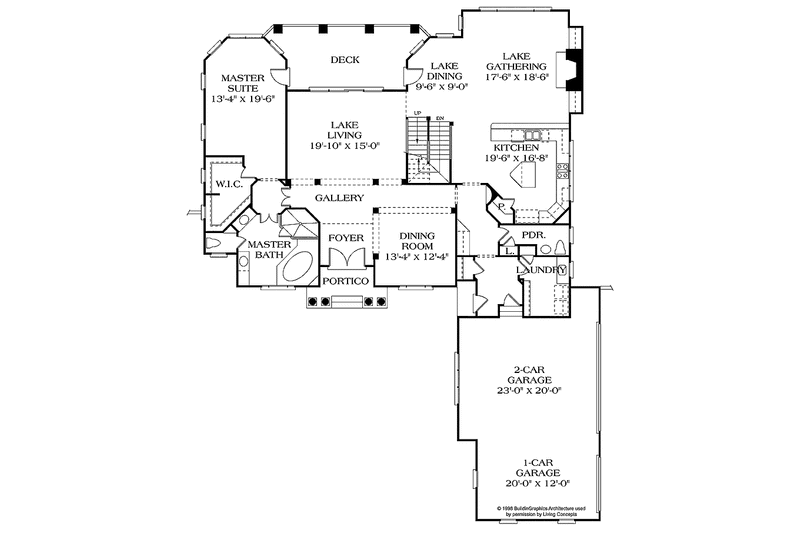 Home Plan - Floor Plan - Main Floor for Mediterranean House Plan #453-353 - 4 bed, 3.5 bath