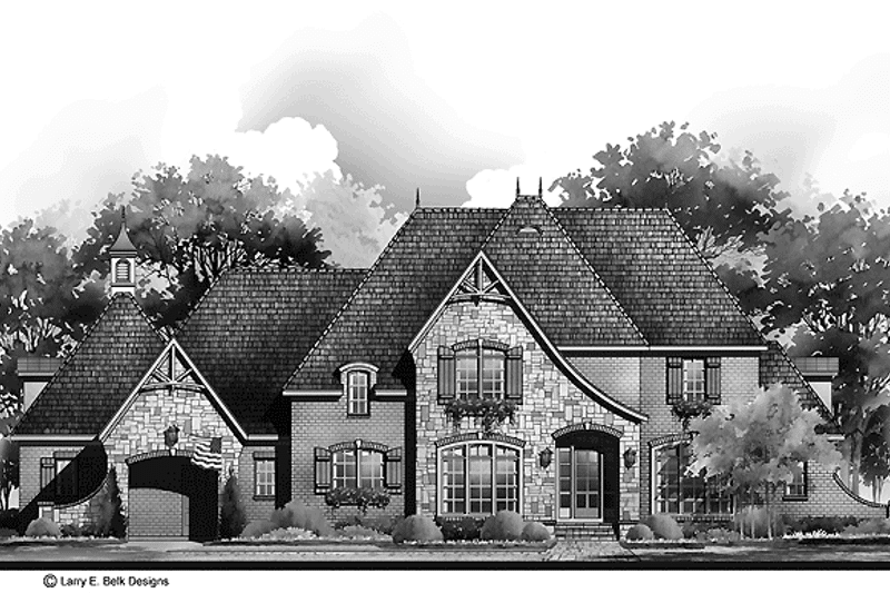 Architectural House Design - Exterior - Front Elevation 3 for Country House Plan #952-283 - 4 bed, 4.5 bath