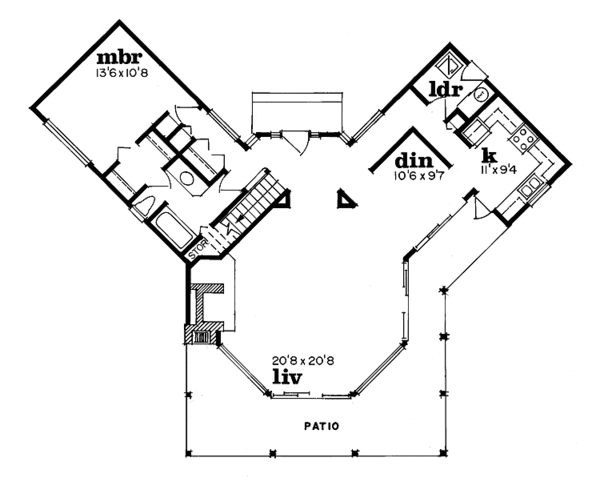 House Plan Design - Contemporary Floor Plan - Main Floor Plan #47-1037
