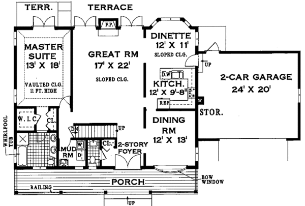 Dream House Plan - Colonial Floor Plan - Main Floor Plan #3-245