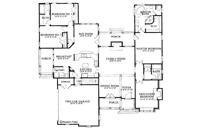 Home Plan - Floor Plan - Main Floor for Country House Plan #429-95 - 4 bed, 3 bath