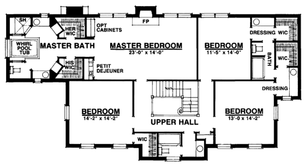 House Design - Classical Floor Plan - Upper Floor Plan #1016-31