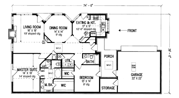 House Plan Design - Traditional Floor Plan - Main Floor Plan #45-499