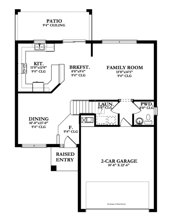 Home Plan - Colonial Floor Plan - Main Floor Plan #1058-23