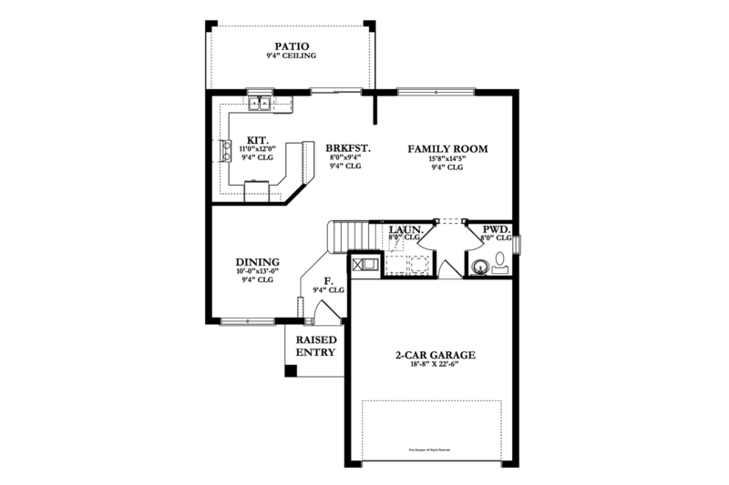 Colonial Style House Plan - 4 Beds 2.5 Baths 1810 Sq/Ft Plan #1058-23 ...