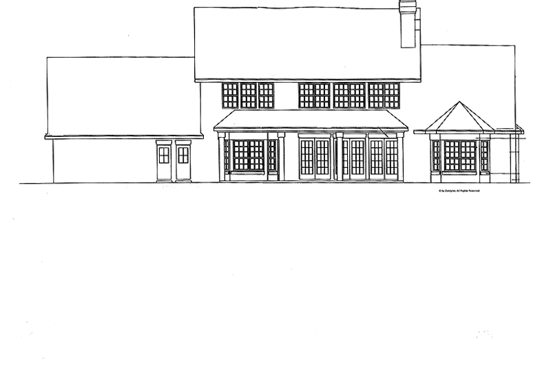 Home Plan - Exterior - Rear Elevation for Traditional House Plan #472-93 - 4 bed, 3 bath