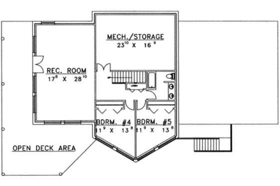 Floor Plan - Lower Floor for Log House Plan #117-271 - 5 bed, 3.5 bath