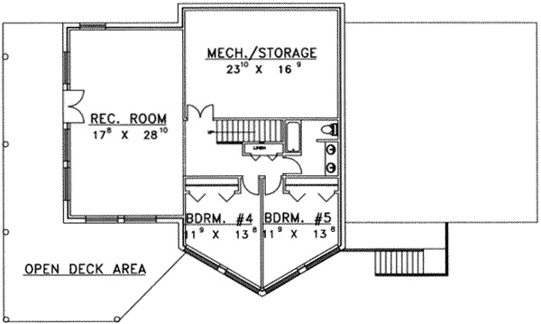 House Design - Log Floor Plan - Lower Floor Plan #117-271