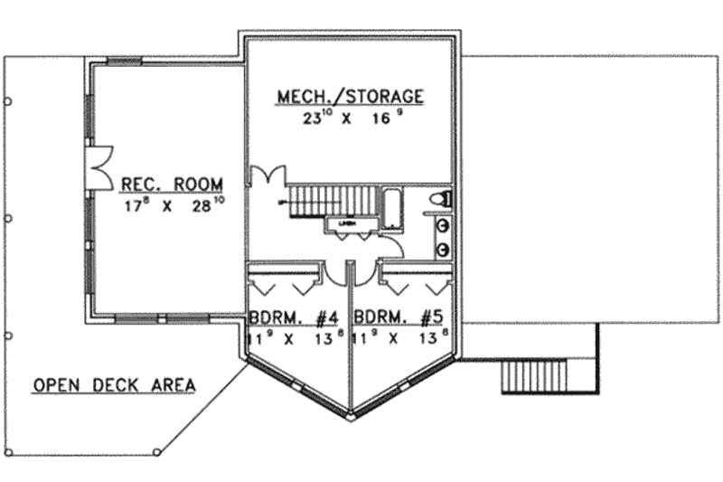 Home Plan - Floor Plan - Lower Floor for Log House Plan #117-271 - 5 bed, 3.5 bath