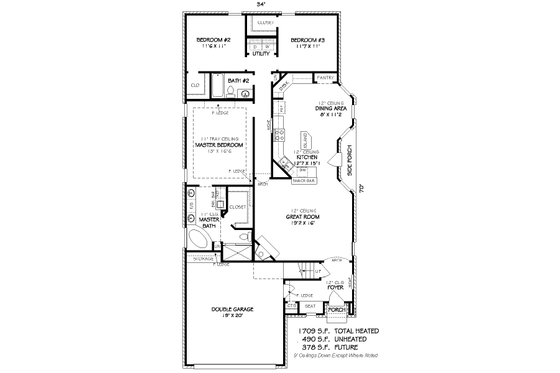Floor Plan - Main Floor for European House Plan #424-236 - 3 bed, 2 bath