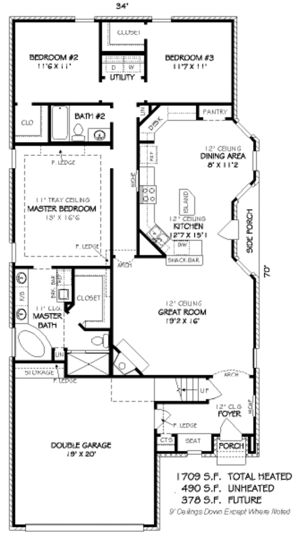 European Floor Plan - Main Floor Plan #424-236