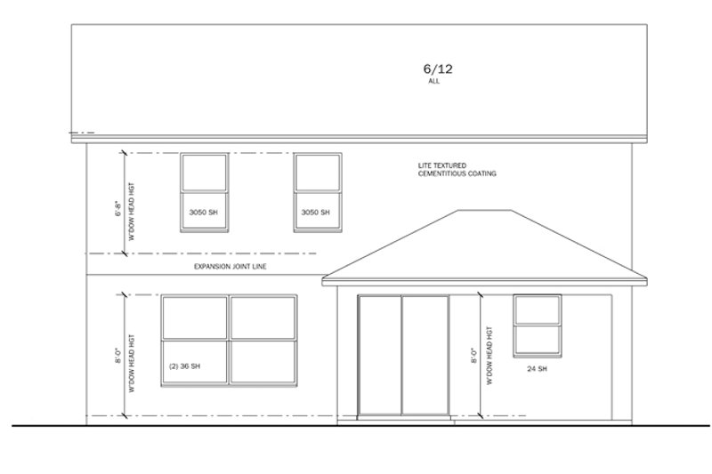 Architectural House Design - Exterior - Rear Elevation for Craftsman House Plan #1058-20 - 4 bed, 2.5 bath