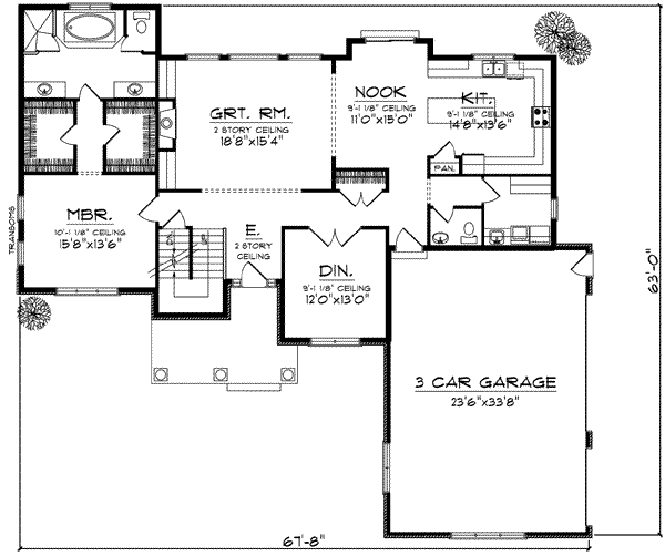 Home Plan - Traditional Floor Plan - Main Floor Plan #70-846