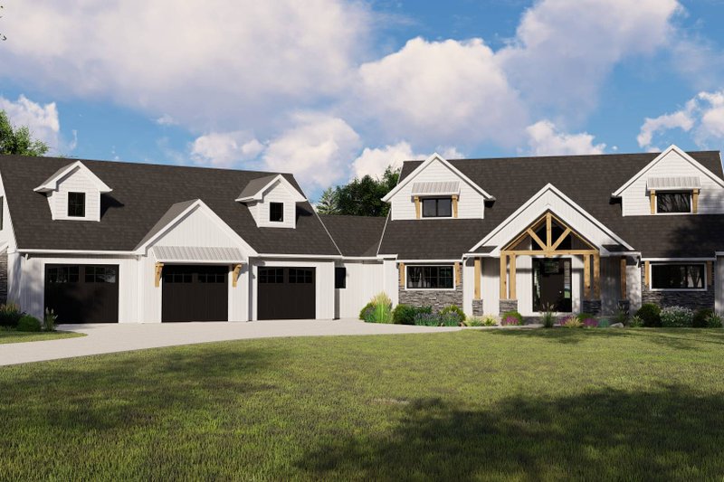 Dream House Plan - Craftsman Exterior - Front Elevation Plan #1064-346