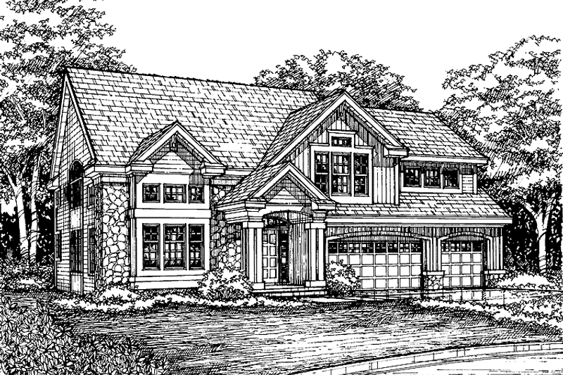 Architectural House Design - Craftsman Exterior - Front Elevation Plan #320-635