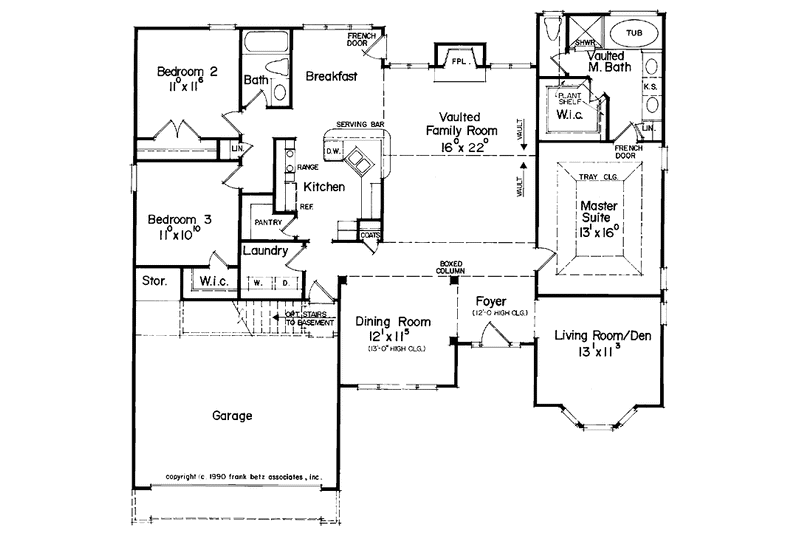 Home Plan - Floor Plan - Main Floor for Colonial House Plan #927-65 - 3 bed, 2 bath