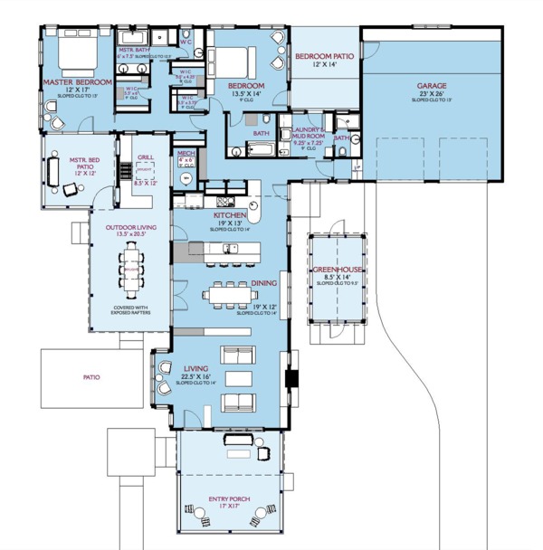 Country Floor Plan - Main Floor Plan #917-43