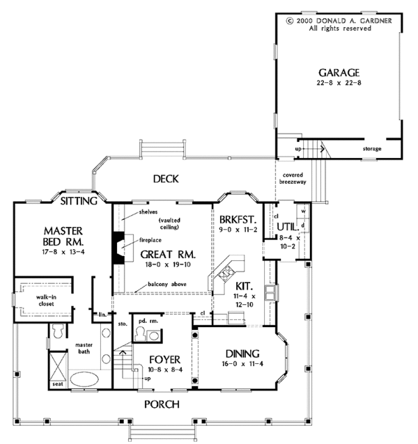 Architectural House Design - Farmhouse Floor Plan - Main Floor Plan #929-553
