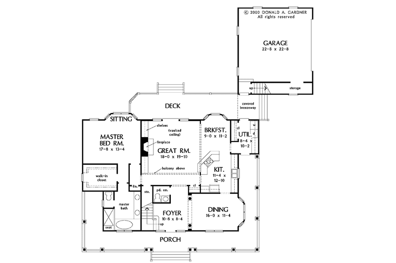House Plan Design - Floor Plan - Main Floor for Farmhouse House Plan #929-553 - 4 bed, 2.5 bath