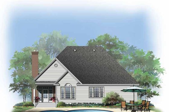 Exterior - Rear Elevation for Traditional House Plan #929-768 - 3 bed, 2 bath