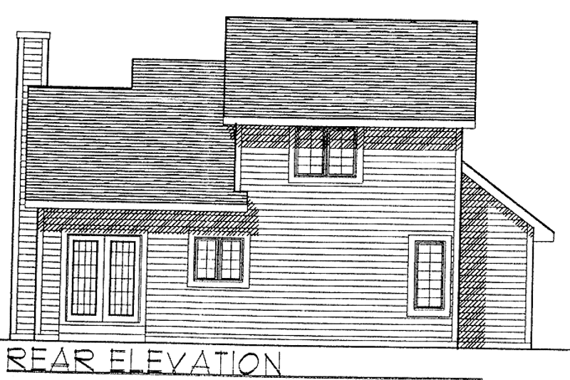 Home Plan - Exterior - Rear Elevation for Traditional House Plan #70-1318 - 3 bed, 2.5 bath