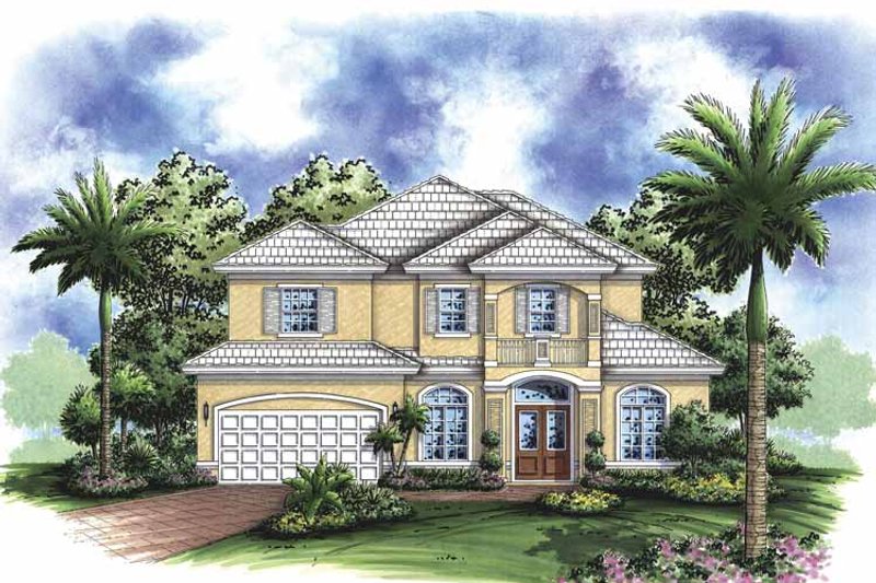 Dream House Plan - Exterior - Front Elevation 3 for Mediterranean House Plan #1017-92 - 4 bed, 3.5 bath
